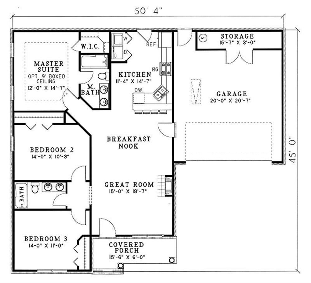 Floor Plan First Story of Country Plan #153-1352